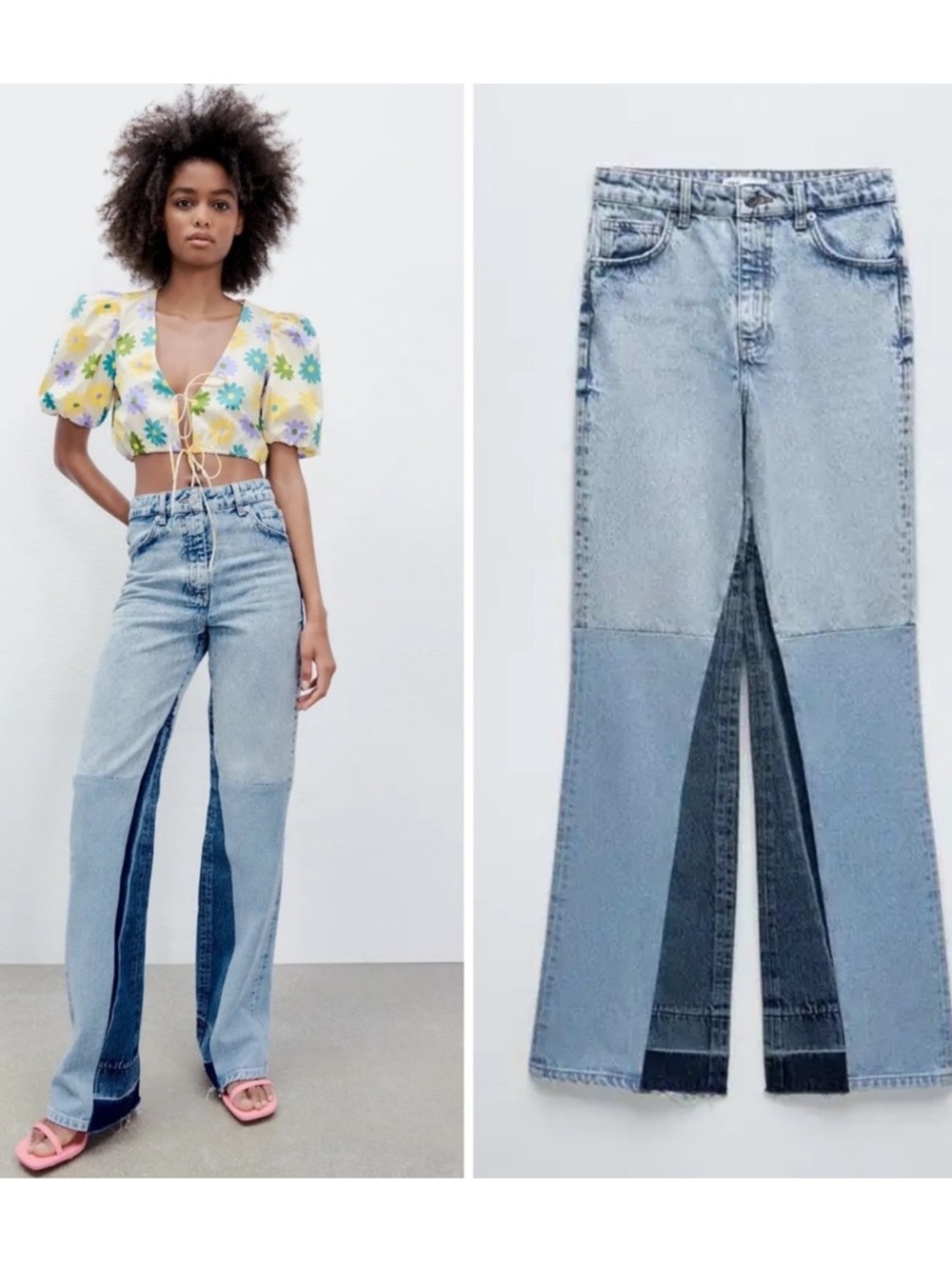 Zara Patchwork Jeans